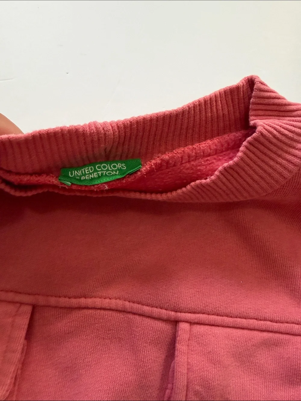 United Colors Of Benetton Pink Crewneck Sweater with Front Flap Pockets